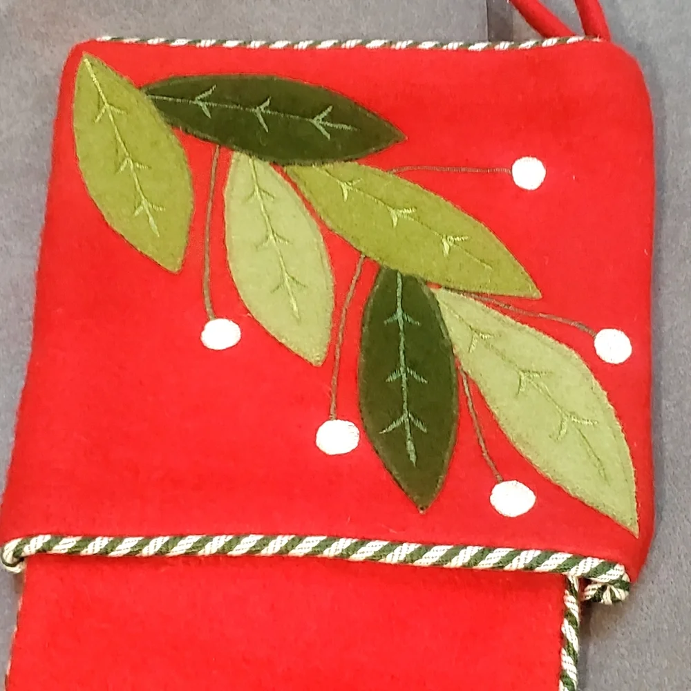 Crate & Barrel Mistletoe Stocking